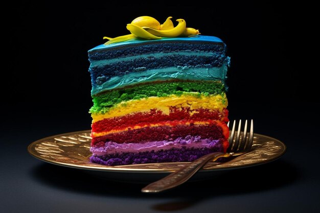Foto bolo espetáculo cromático alegria arco-íris