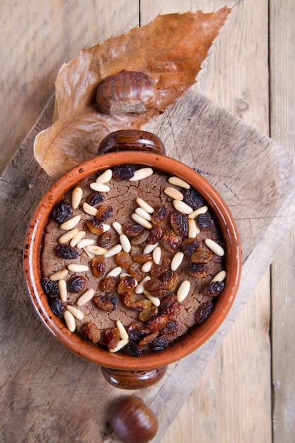 Bolo feito com farinha de castanha