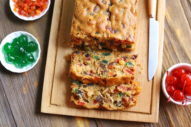 Bolo Inglês de Frutas Secas Tradicional Bolo de Natal com Frutas Secas Tâmaras Frutas Cristalizadas