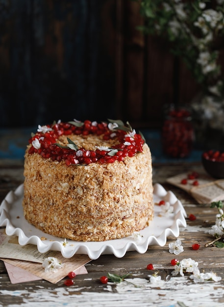 Bolo Napoleão com creme de manteiga