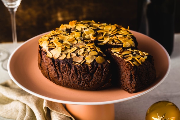 Foto bolo paleo de chocolate vegan de amêndoa