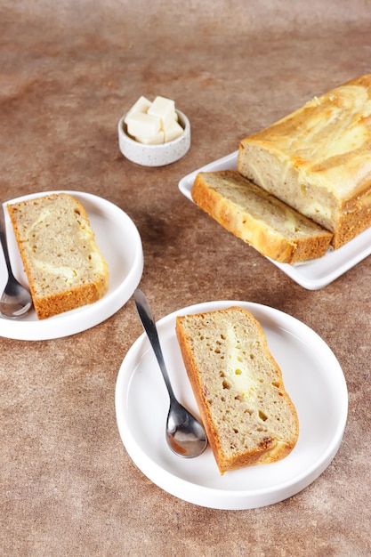 Bolo pisang keju Pão de banana com cream cheese