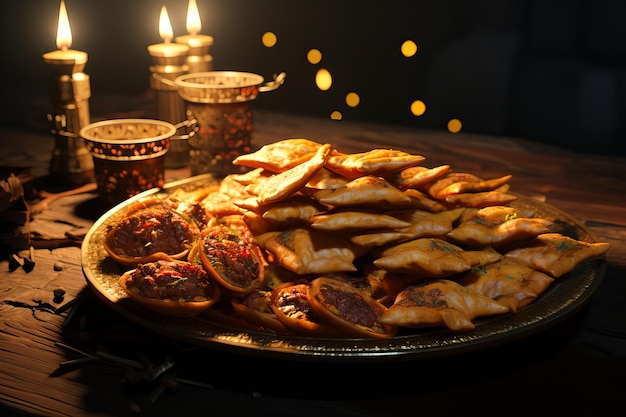 Bolos árabes com algumas especiarias na mesa tradicionalmente cozinha