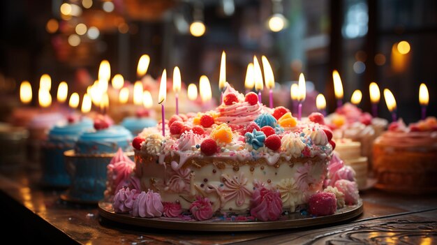 Bolos de aniversário com velas