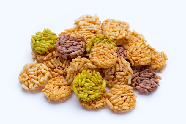 Bolos de arroz crocantes doces tailandeses