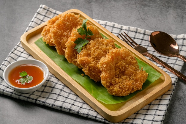 Foto bolos de camarão frito tod mun kung comida asiática conceito de comida tailandesa