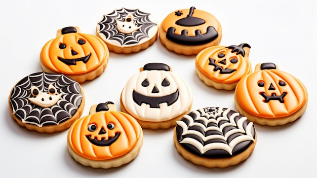 Bolos de Halloween biscoitos biscoitos abóbora bruxa