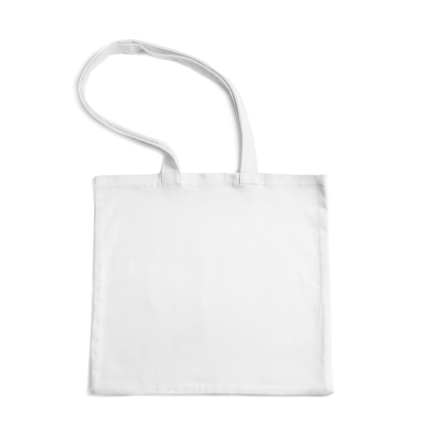 Bolsa de algodón sobre fondo blanco Maqueta para el diseño