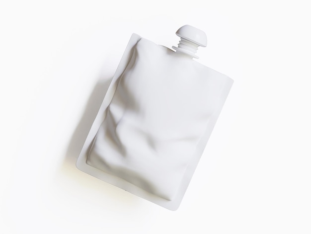 Bolsa de alimentos en blanco o bolsa de bolsas con tapa de goteo Mock Up Ilustración de plantilla aislada bg
