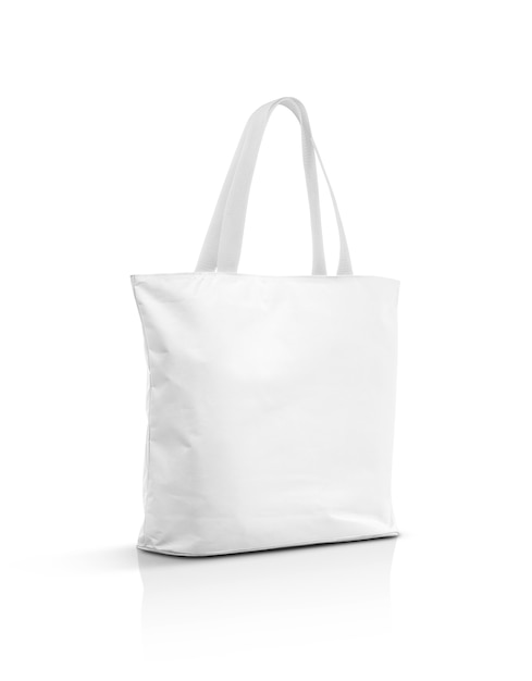 La bolsa de asas blanca en blanco de la lona aislada en blanco