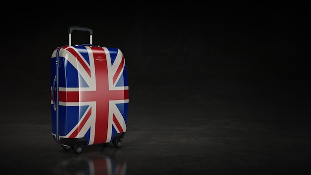 Bolsa bandera británica Banderas del Reino Unido render 3d