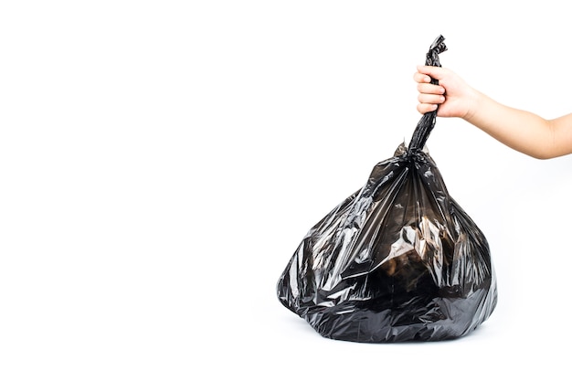 Bolsa de basura en blanco