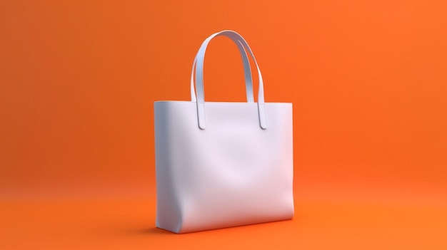 Una bolsa blanca con un asa y un asa blanca.