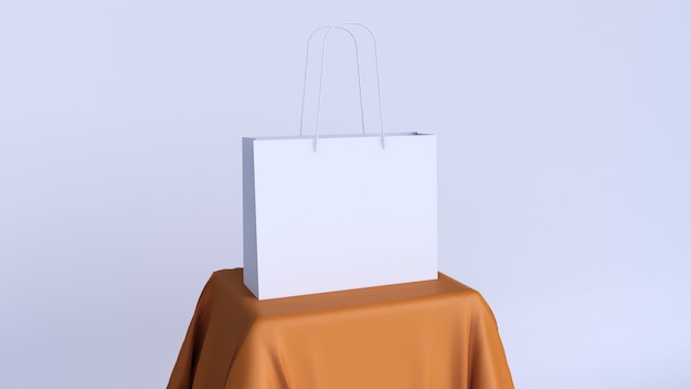 bolsa blanca en blanco para producto de maqueta