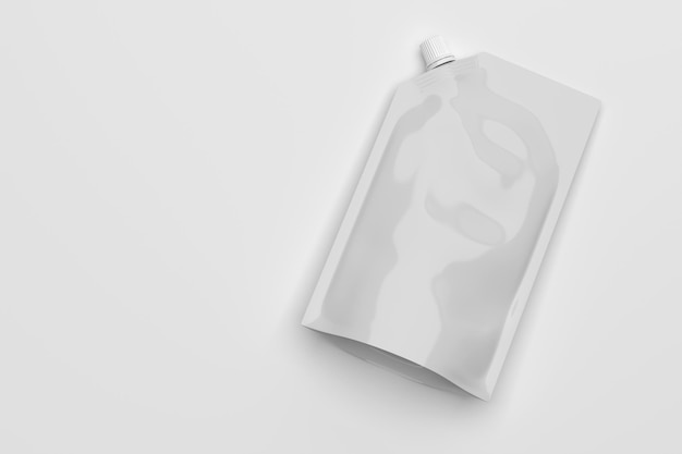 Bolsa blanca con una tapa de esquina con espacio de copia renderización 3D