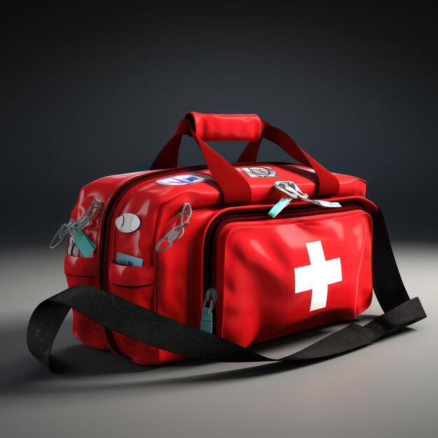 Foto bolsa de botiquín de primeros auxilios de supervivencia para paramédicos