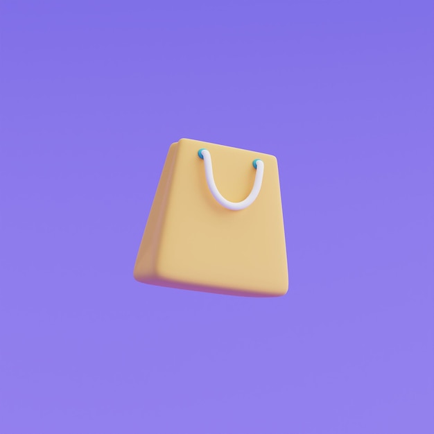 Foto bolsa de compras 3d, concepto de compras en línea, marketing digital, promoción de oferta especial. ilustración de renderizado 3d