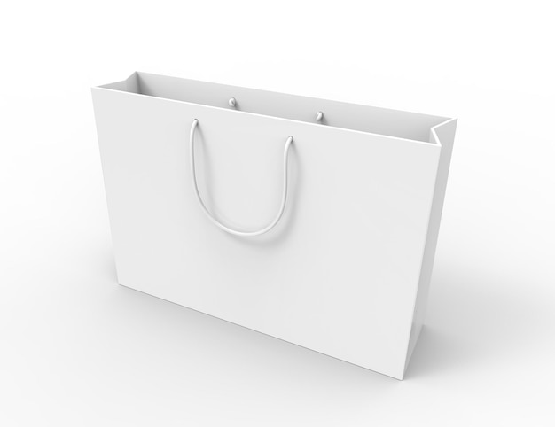 Una bolsa de compras blanca con un mango