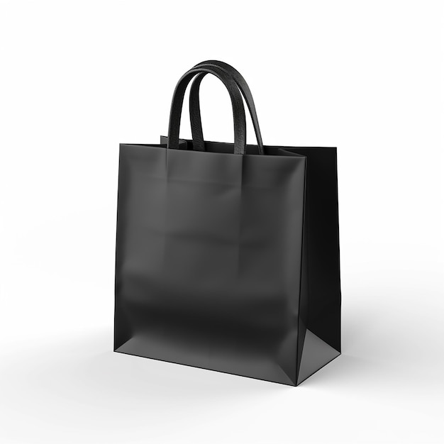 una bolsa de compras negra con un mango