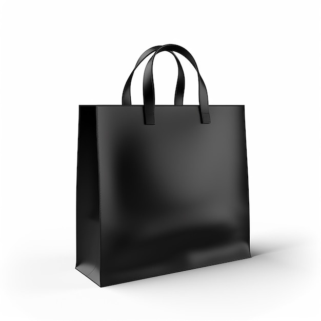 una bolsa de compras negra con un mango