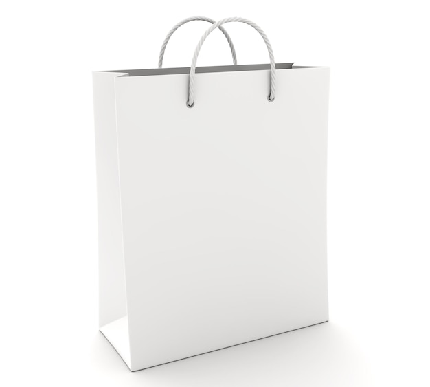 Bolsa de compras vacía en el blanco