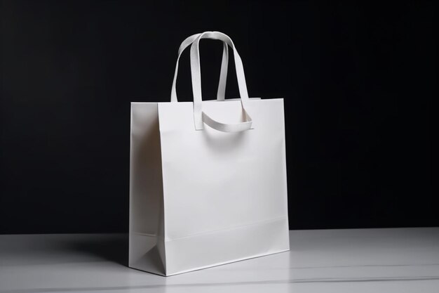 Bolsa de compras vacía para marcar la bolsa de papel blanco