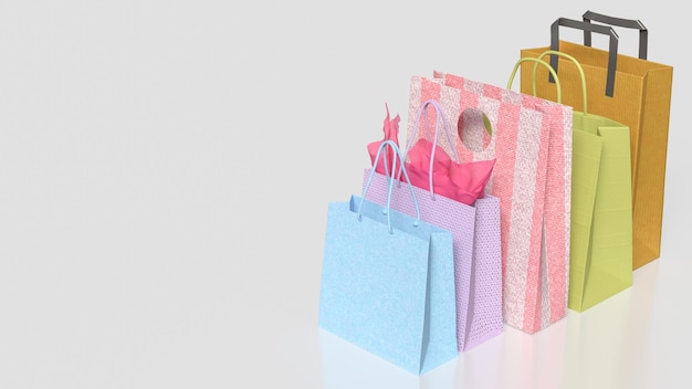 La bolsa de compras para la venta o el concepto de publicidad renderización 3D