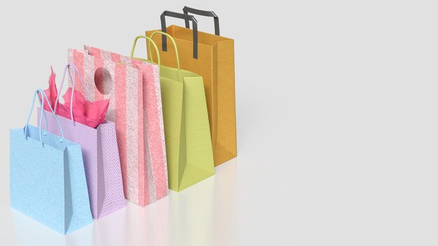 La bolsa de compras para la venta o el concepto de publicidad renderización 3D