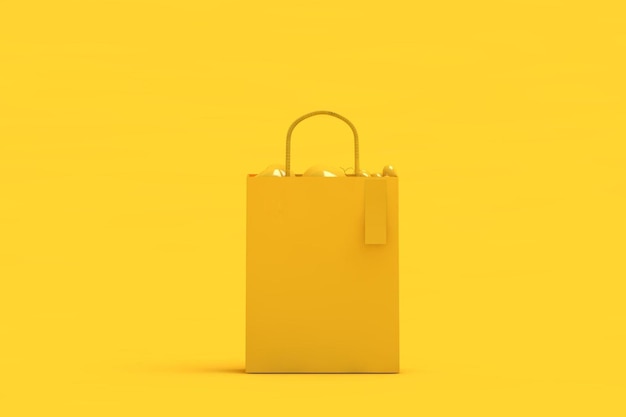 Foto bolsa de compras amarela