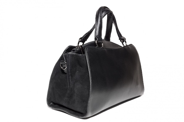 Bolsa de couro feminina em preto