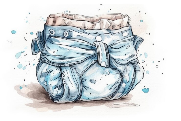 Foto bolsa de fraldas elegante e funcional em aquarela generative ai