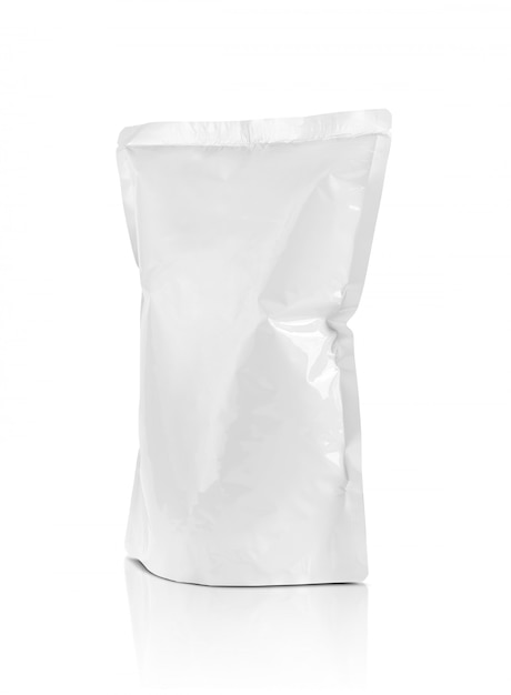 Bolsa de lanche em branco embalagem isolada