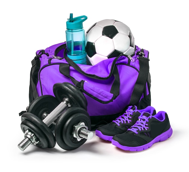 Bolsa de deporte con equipamiento deportivo