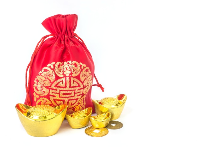 Bolsa de dinero roja y sedosa con dinero: Lucky Pouch