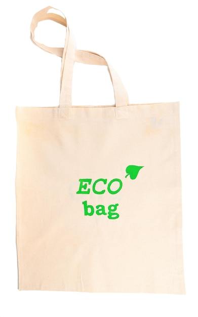 Bolsa ecológica aislada en blanco