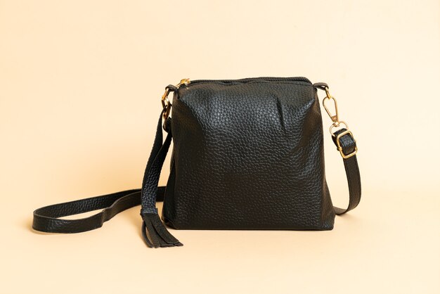 bolsa fashion de couro preto