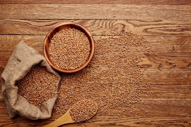 Bolsa de grano primer plano ingrediente alimentario orgánico