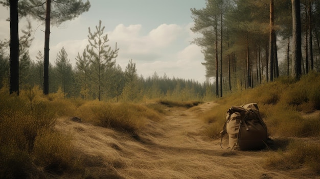 Una bolsa en el horizonte del bosque