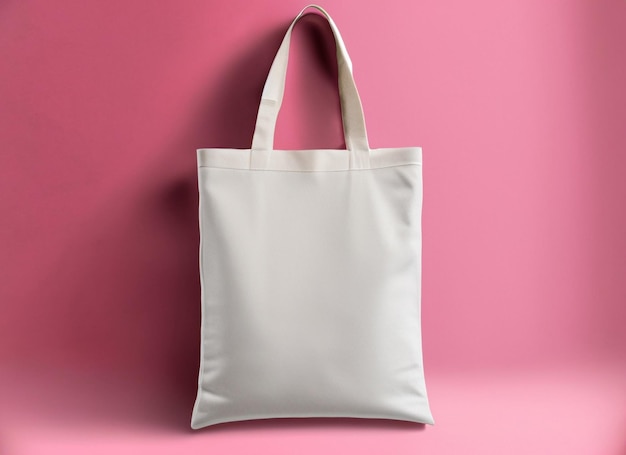 Bolsa de lona blanca en blanco