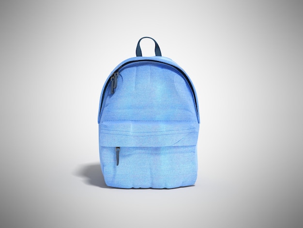 Bolsa de mochila escuela 3d renderizado en gradiente gris