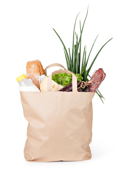 Bolsa de papel con alimentos