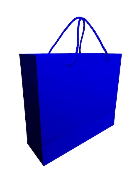 Bolsa de papel azul aislado