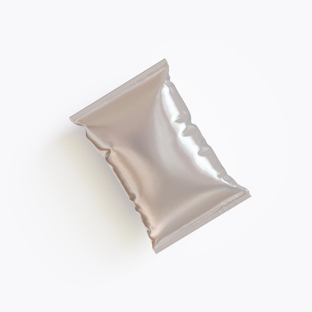 Bolsa de papel de plástico en blanco para el diseño de envases plantilla de maqueta para alimentos bocadillos chips galletas cacahuetes