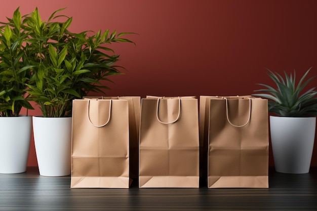 Bolsa de papel con taza de café con leche