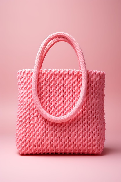 Bolsa de papel de tejido de crochet de moda de forma cuadrada de color pastel tema de crochet colecciones de envases de moda