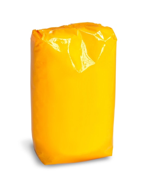 Bolsa paquete amarillo aislado