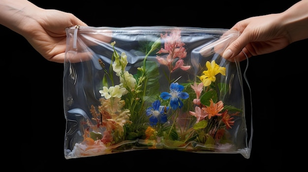 Foto bolsa de plástico aislada sobre un fondo transparente