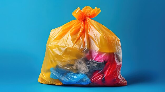 Bolsa de plástico llena de basura Generative ai