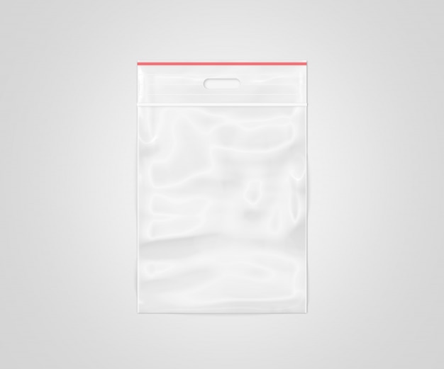 Foto bolsa de plástico transparente con cremallera aislada