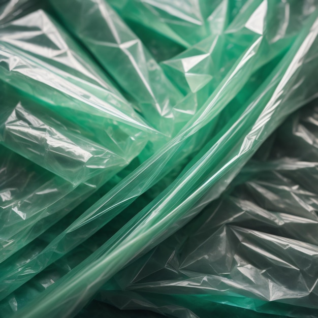 Foto una bolsa de plástico verde con la palabra 